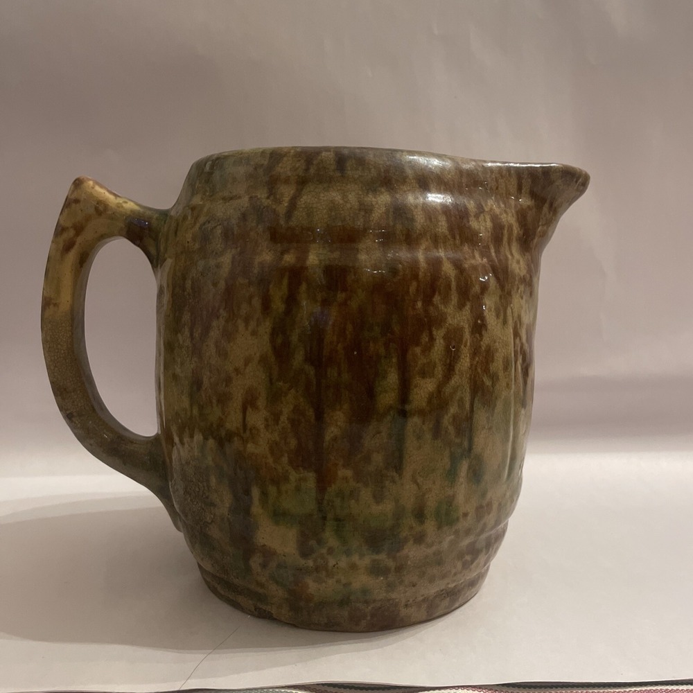 Large Vintage Studio Made‎ Water Pitcher Earth Tones